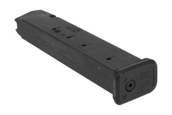 Magpul PMAG 27 round 9mm magazine has a paint pen dot matrix floor plate for identification